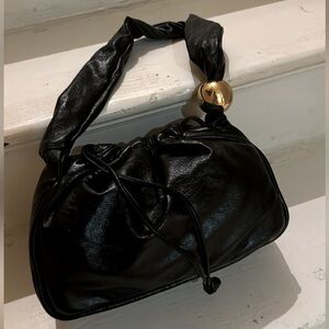 Zara Black Bucket Bag with Gold Ball